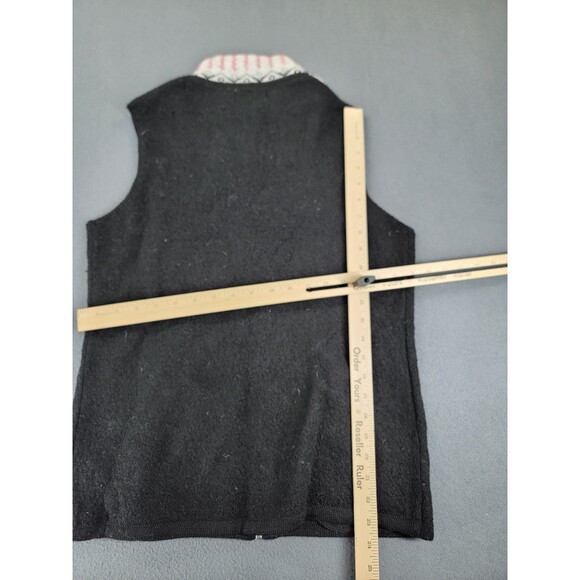 Woolrich Sweater Vest Womens M Black Fair Isle Wool Blend Pockets Winter Outdoor - Picture 9 of 10
